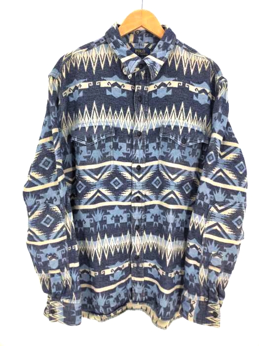 ポロラルフローレン POLO RALPH LAUREN インディゴネイティブシャツ classic fit indigo メンズ  XL