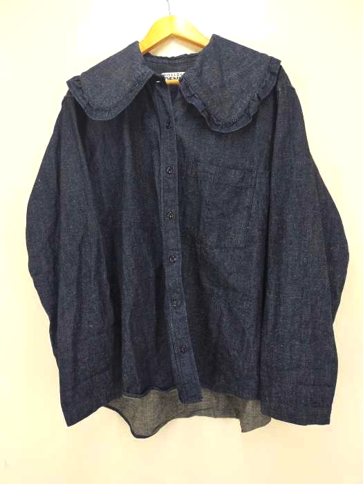holiday(ホリデイ) PURITAN COLLAR DENIM SHIRT ピューリタンカラーデニムシャツ レディース ONE SIZE