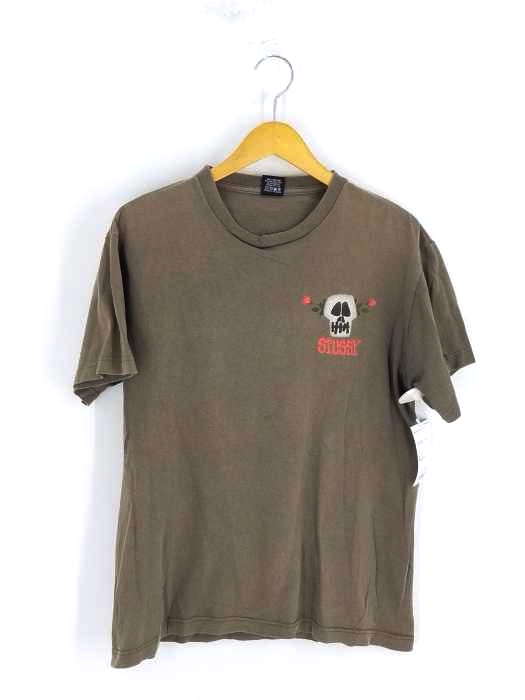 ステューシー Stussy メキシコ製 黒タグ スカルプリント クルーネックTシャツ メンズ import：M