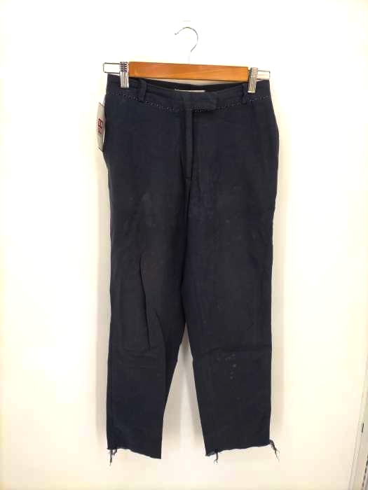Martin Margiela(マルタンマルジェラ) 02SS サークル期 白タグ ホワイトステッチ カットオフテーパードスラックス レディース  38