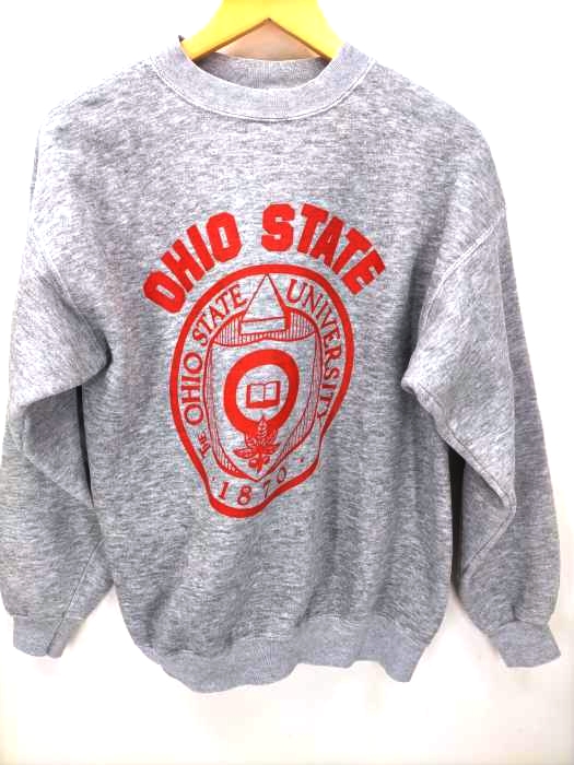 ユーズドフルギ USED古着 80s OHIO STATE カレッジプリント 霜降り クルーネックスウェット メンズ 表記無