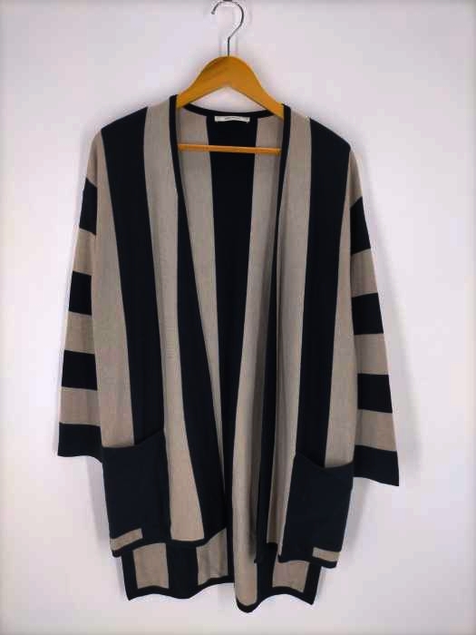 MAX MARA(マックスマーラ) 白タグ シルクカシミヤ ストライプロングカーディガン レディース JPN：M