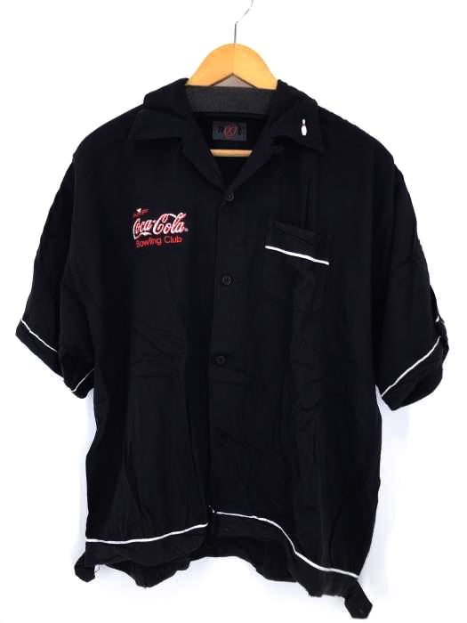USED古着(ユーズドフルギ) 企業ロゴ レーヨンループカラーシャツ オープンカラーシャツ メンズ import：L