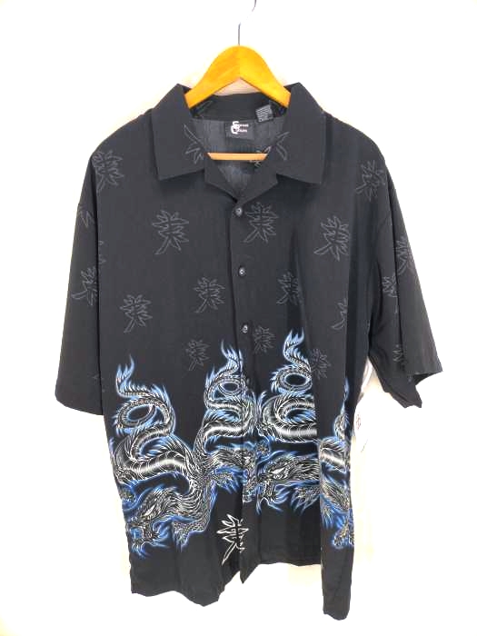 USED古着(ユーズドフルギ) STREET CULTURE オープンカラードラゴンプリント半袖シャツ メンズ JPN:XL