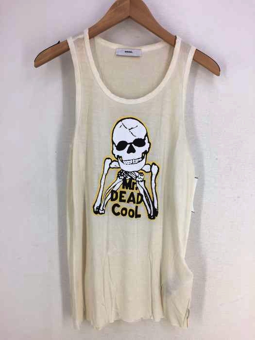 DIESEL(ディーゼル) T-BROOK-A ヴィンテージ加工 スカルプリントタンクトップ レディース  XS