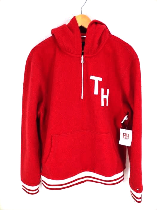TOMMY HILFIGER(トミーヒルフィガー) ロゴパッチ起毛ハーフジッププルオーバー メンズ JPN：L