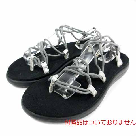 Teva(テバ) VOYA INFINITY サンダル フラット 6 23cm 黒 ブラック グレー シルバー色 /HZ10 レディース  6（日本サイズ23cm相当）