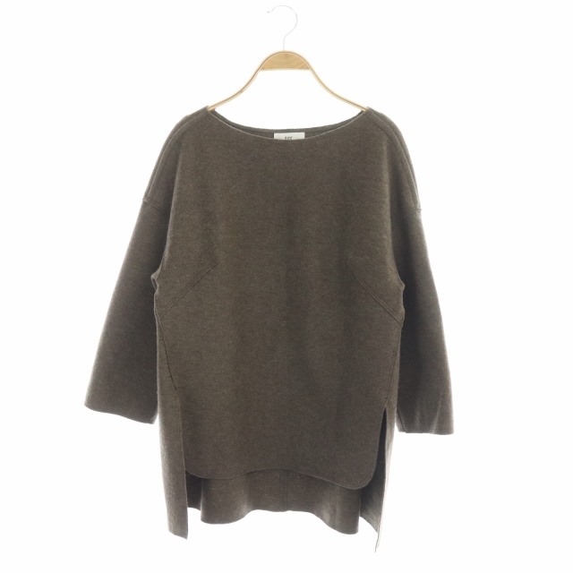 1er Arrondissement(プルミエアロンディスモン) カットソー ニット チュニック 長袖 ウール混 ボートネック 36 茶 ブラウン /DO レディース レディース  36（日本サイズS相当）