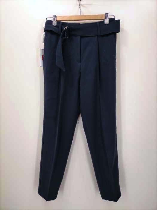 PLST(プラステ) バックサテンストレッチ太ベルト付きテーパードパンツ レディース JPN：M