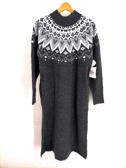 AZUL by moussy(アズールバイマウジー) 求心柄ニットワンピース レディース  M
