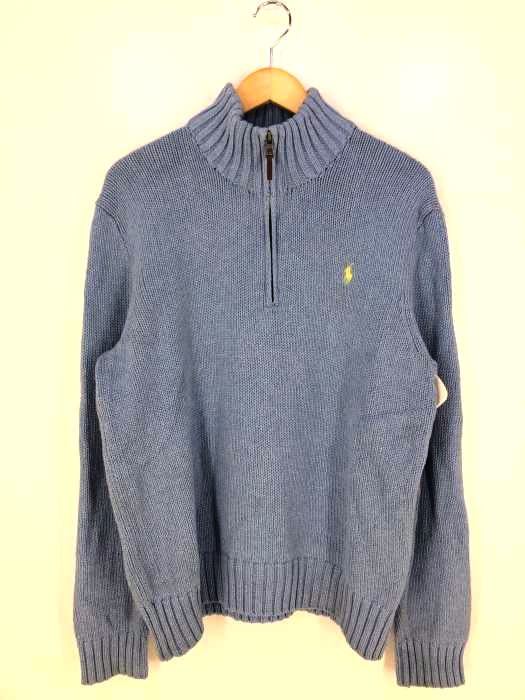 Polo by RALPH LAUREN(ポロバイラルフローレン) ポニー刺繍 ハーフジップコットンニット メンズ import：L