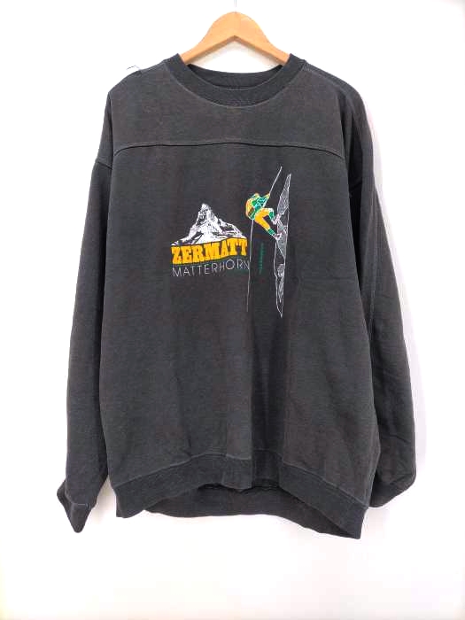 USED古着(ユーズドフルギ) IPSO FACTO ZERMATT プリント フットボールスウェット メンズ 表記無
