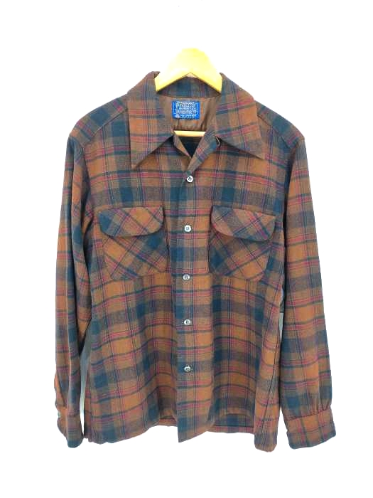 PENDLETON(ペンドルトン) 70s USA製 ループボタン オープンカラーネルシャツ メンズ JPN：M