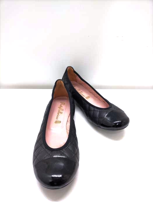 プリティーバレリーナ Pretty Ballerinas SHADE NEGRO キルティングレザーバレエシューズ レディース  36