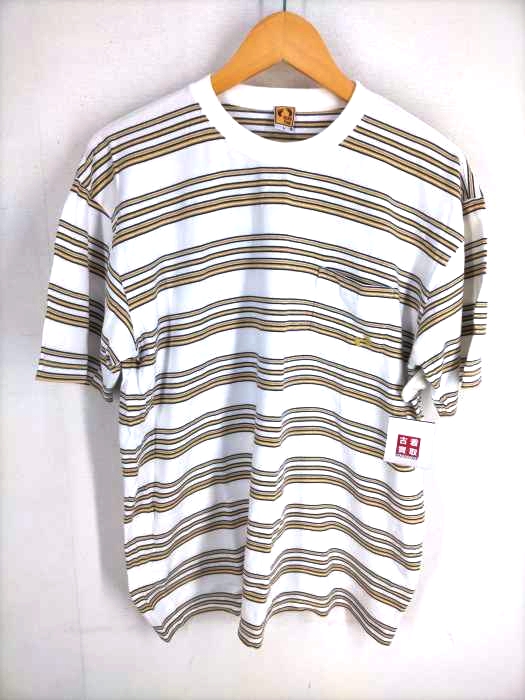 ハンテン HANGTEN ボーダーポケットクルーネックTシャツ メンズ JPN：L