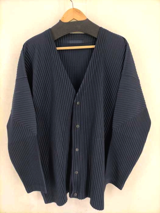 オムプリッセ イッセイミヤケ HOMME PLISSÉ ISSEY MIYAKE BASICS プリーツVネックカーディガン メンズ JPN：3