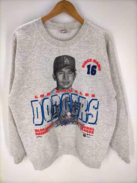 ナツメグ NUTMEG 90S USA製 HIDEO NOMO MAJOR MLB 発砲 プリント クルーネック スウェット コピーライト1995 メンズ import：M