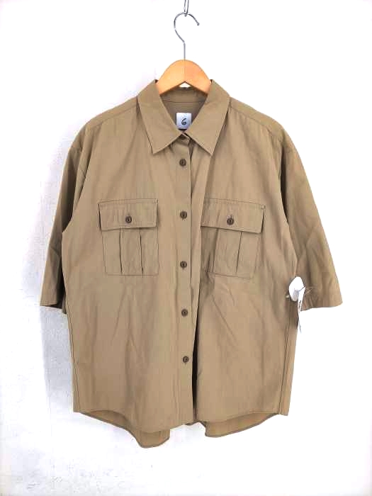 6 BEAUTY & YOUTH UNITED ARROWS(ロクビューティーアンドユースユナイテッドアローズ) 21SS COTTON MILITARY MOTIF SHORT SLEEVE SHIRT レディース 表記無