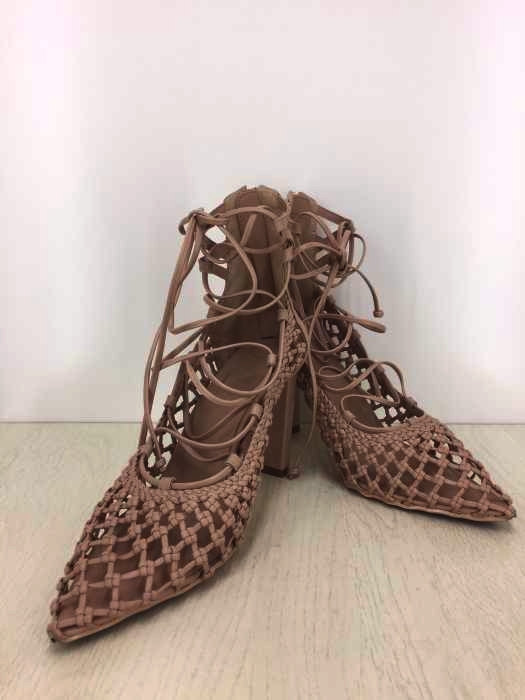 ROYAL PARTY(ロイヤルパーティー) メッシュ編みレースアップパンプス レディース  L