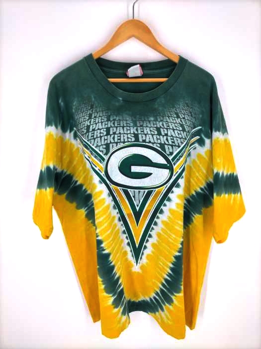 NFL(エヌエフエル) 90S USA製 GREEN BAY PACKERS 両面タイダイプリント ビッグシルエットTシャツ メンズ JPN：XXL