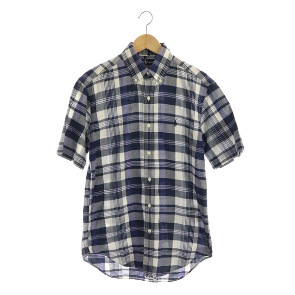 RALPH LAUREN(ラルフローレン) チェック半袖シャツ ボタンダウン S 紺 ネイビー /MY ■OS メンズ  S