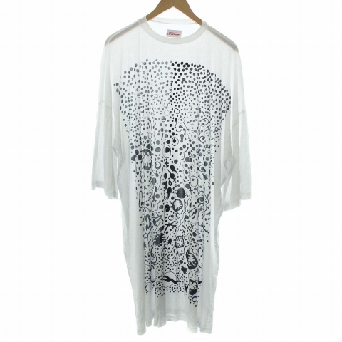 CHARLES JEFFREY LOVERBOY(チャールズジェフリーラバーボーイ) Tシャツ カットソークルーネック 半袖 プリント オーバーサイズ 白 ホワイト 紺 ネイビー /YT メンズ メンズ  表記サイズなし※実寸サイズをご確認ください。
