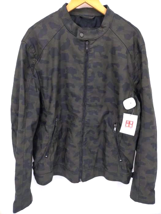 ザラマン ZARA MAN カモ柄フェイクレザースタンドカラージャケット メンズ JPN：XL