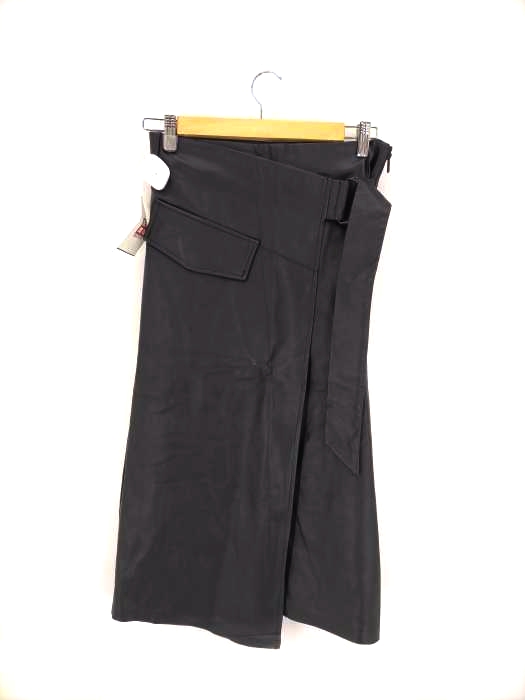 ザラ ZARA FAUX LEATHER SKIRT WITH BELT レディース JPN：S