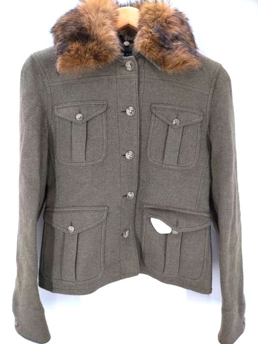 ラルフローレン RALPH LAUREN 襟ファー付きウールジャケット レディース JPN：9号