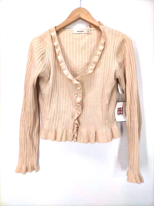 moussy(マウジー) RIB FRILL L/S カーディガン レディース トップス カーディガン・ボレロ
