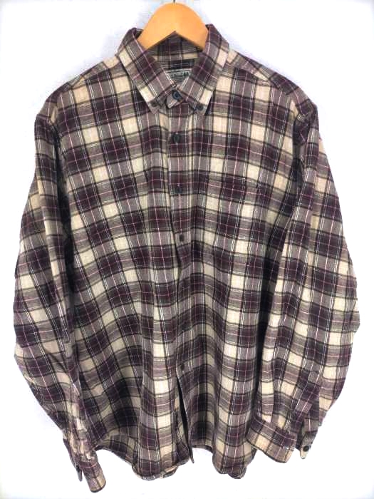 L.L.Bean(エルエルビーン) チェック柄 ボタンダウン長袖ネルシャツ メンズ JPN:L