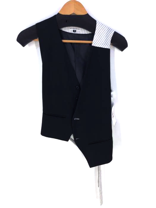Ann DEMEULEMEESTER(アンドゥムルメステール) 素材切替 アシメントリ― ベスト メンズ  38