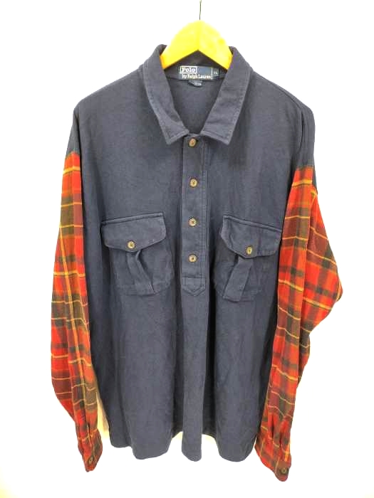 Polo by RALPH LAUREN(ポロバイラルフローレン) ハーフボタン スリーブ切替シャツ メンズ JPN：XL