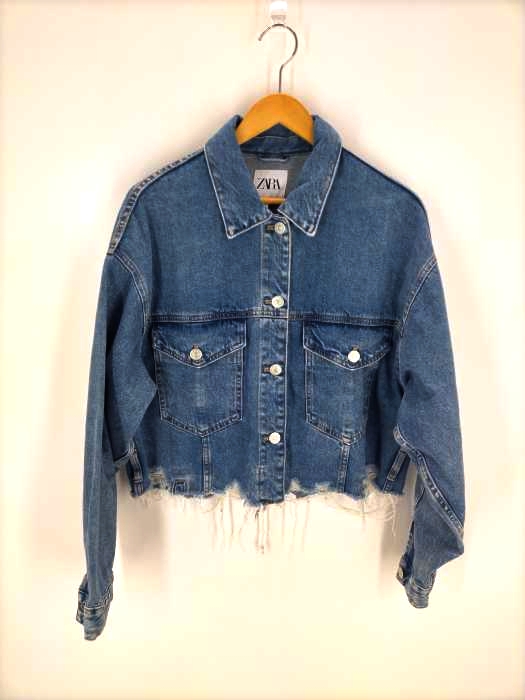 ZARA(ザラ) RIPPED DENIM JACKET TRF  レディース JPN：L