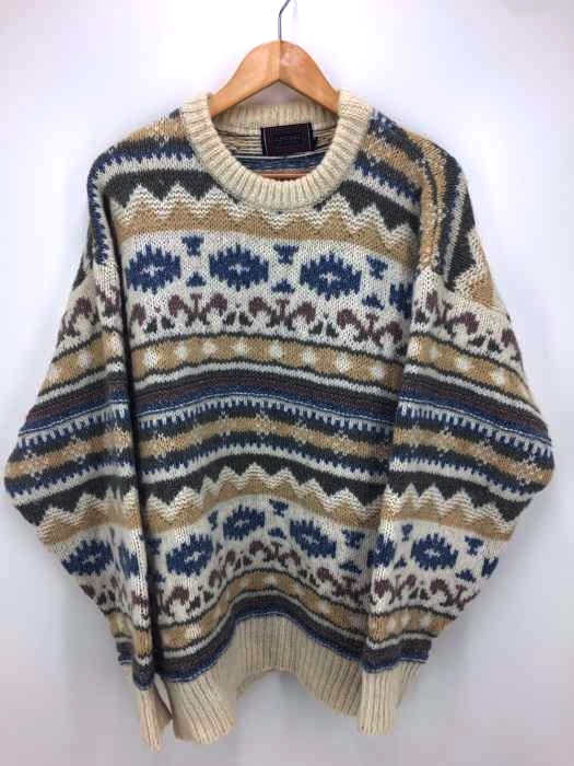 USED古着(ユーズドフルギ) GLENCRAIG スコットランド製 フェアアイル柄ニット メンズ JPN：L
