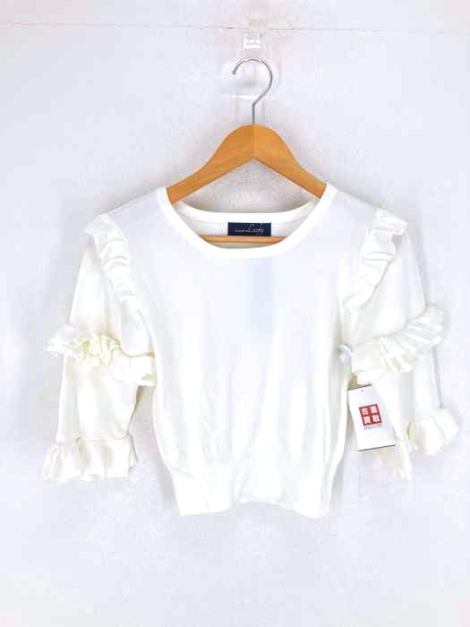 LeoryEBLOA(レオリーエブロア) フリルスリーブニットTOP レディース  FREE