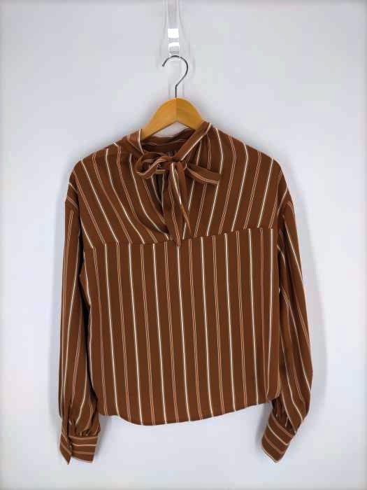 moussy(マウジー) OL STRIPE BACK BOW BLOUSE レディース  FREE