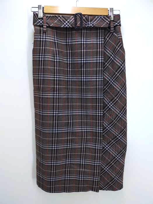 ダブルスタンダードクロージング DOUBLE STANDARD CLOTHING チェック柄タイトロングスカート レディース JPN：38