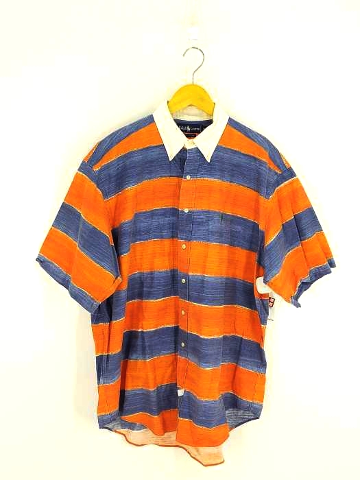 RALPH LAUREN(ラルフローレン) ハンドペイントボーダー オーバーサイズ BDシャツ メンズ JPN：XL