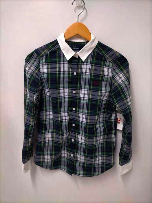 フレッドペリー FRED PERRY ロゴ刺繍チェックシャツ レディース  JPN10