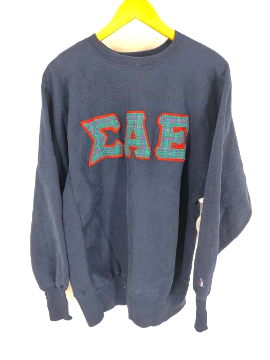 Champion(チャンピオン) 90S USA製 reverse weave ワッペン刺繍 クルーネックスウェット  メンズ JPN：XL