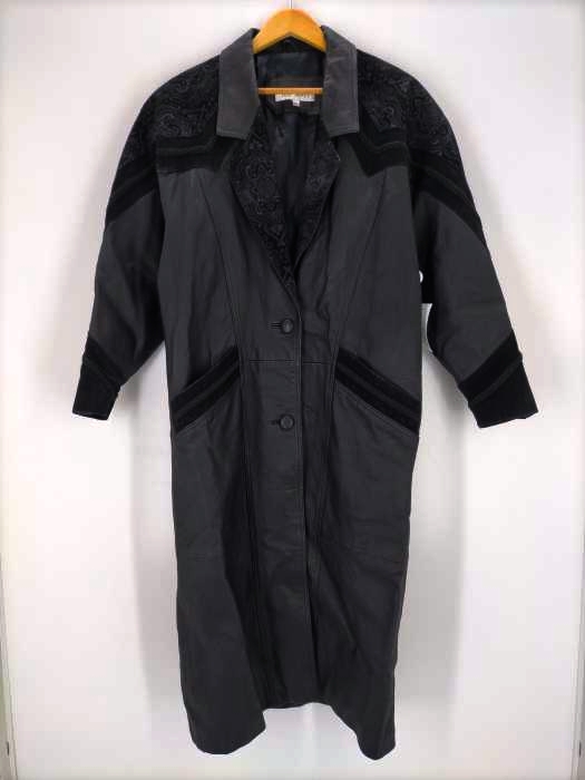 USED古着(ユーズドフルギ) OLD 188 west ペイズリー切替 リアルレザーコート メンズ JPN:M