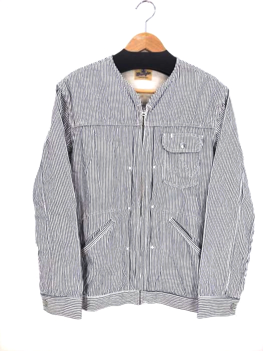 Wrangler(ラングラー) ヒッコリーストライプ ノーカラーワークジャケット メンズ 38