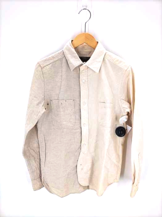 NIGEL CABOURN(ナイジェルケーボン) クレイジーパターン 生成り ワークシャツ メンズ JPN:46