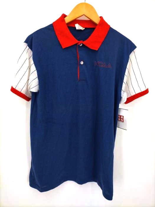 USED古着(ユーズドフルギ) USA製 NCAA 袖切替ポロシャツ メンズ import:M