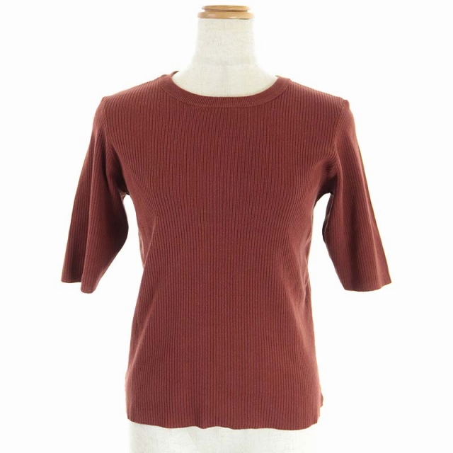 ROSSO(ロッソ) ロッソ ROSSO アーバンリサーチ 19AW 五分袖リブニット カットソー F 茶 ブラウン /HK ■OS レディース レディース F
