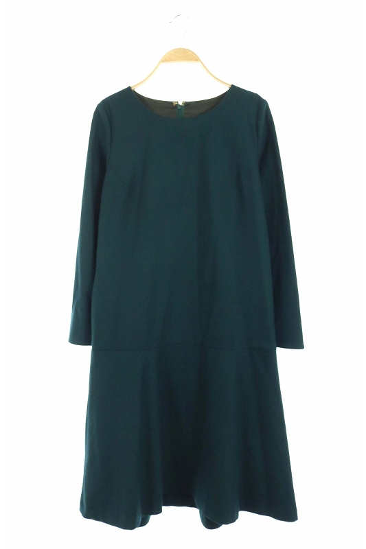 ロペ ROPE 18AW ワンピース 膝丈 長袖 36 深緑 /AO ■OS レディース  36