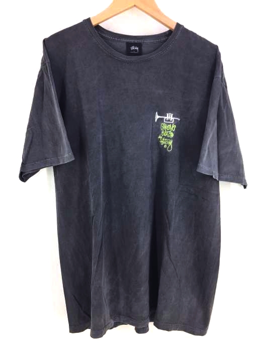 Stussy(ステューシー) GROOVE BEATS PIG. DYED TEE メキシコ製 刺繍入りクルーネックTシャツ メンズ L
