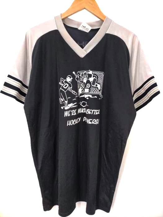 USED古着(ユーズドフルギ) VENUS 両面プリント ナンバリング ホッケーシャツ メンズ import：XL