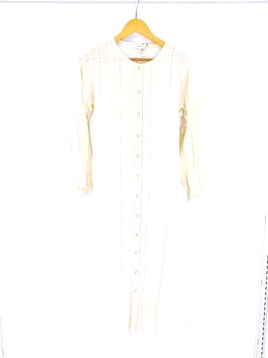 moussy(マウジー) EYELET NOCOLLAR LONG SHIRT レディース  FREE